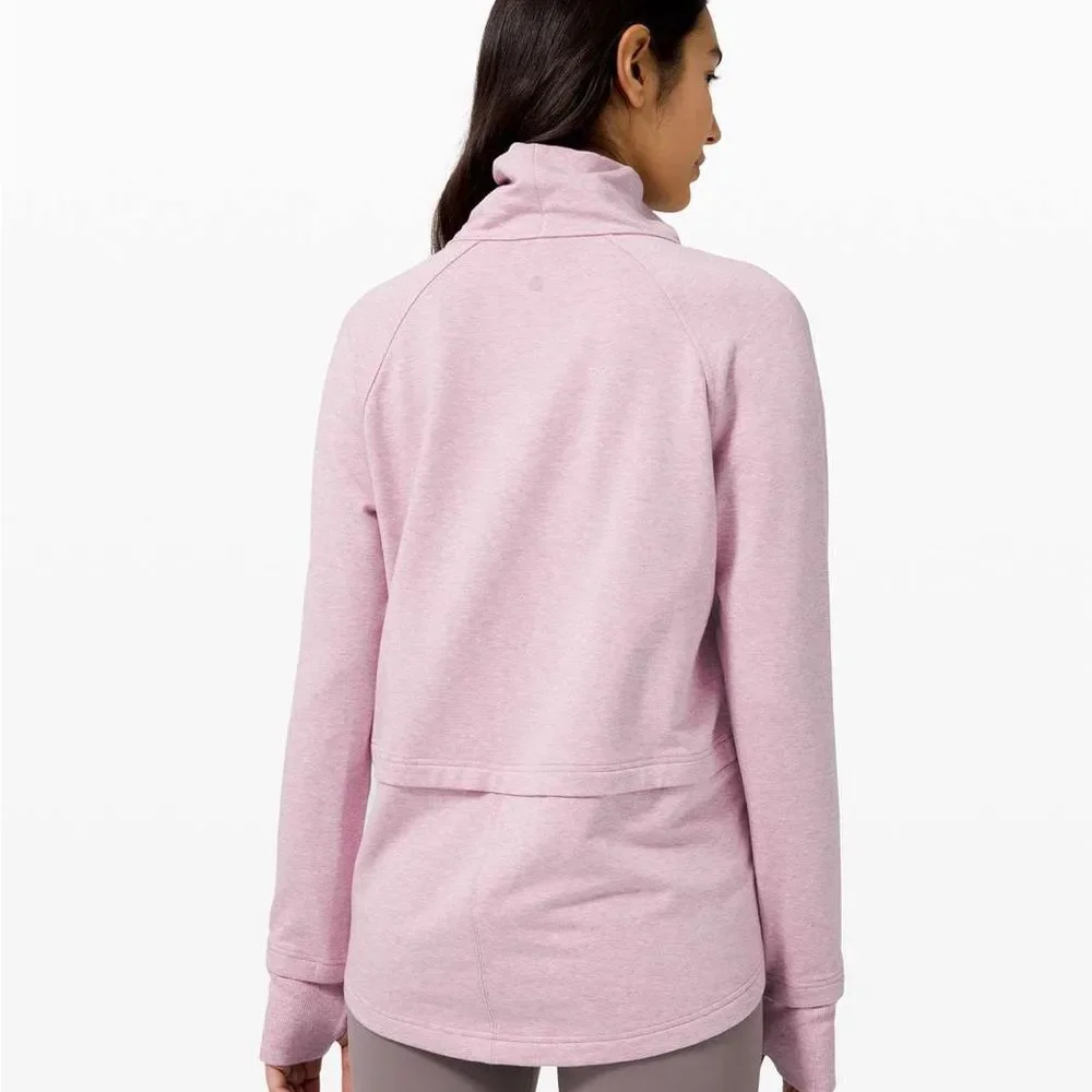 Lululemon Find Your Unwind Pullover Heathered Pink Taupe Sz 6